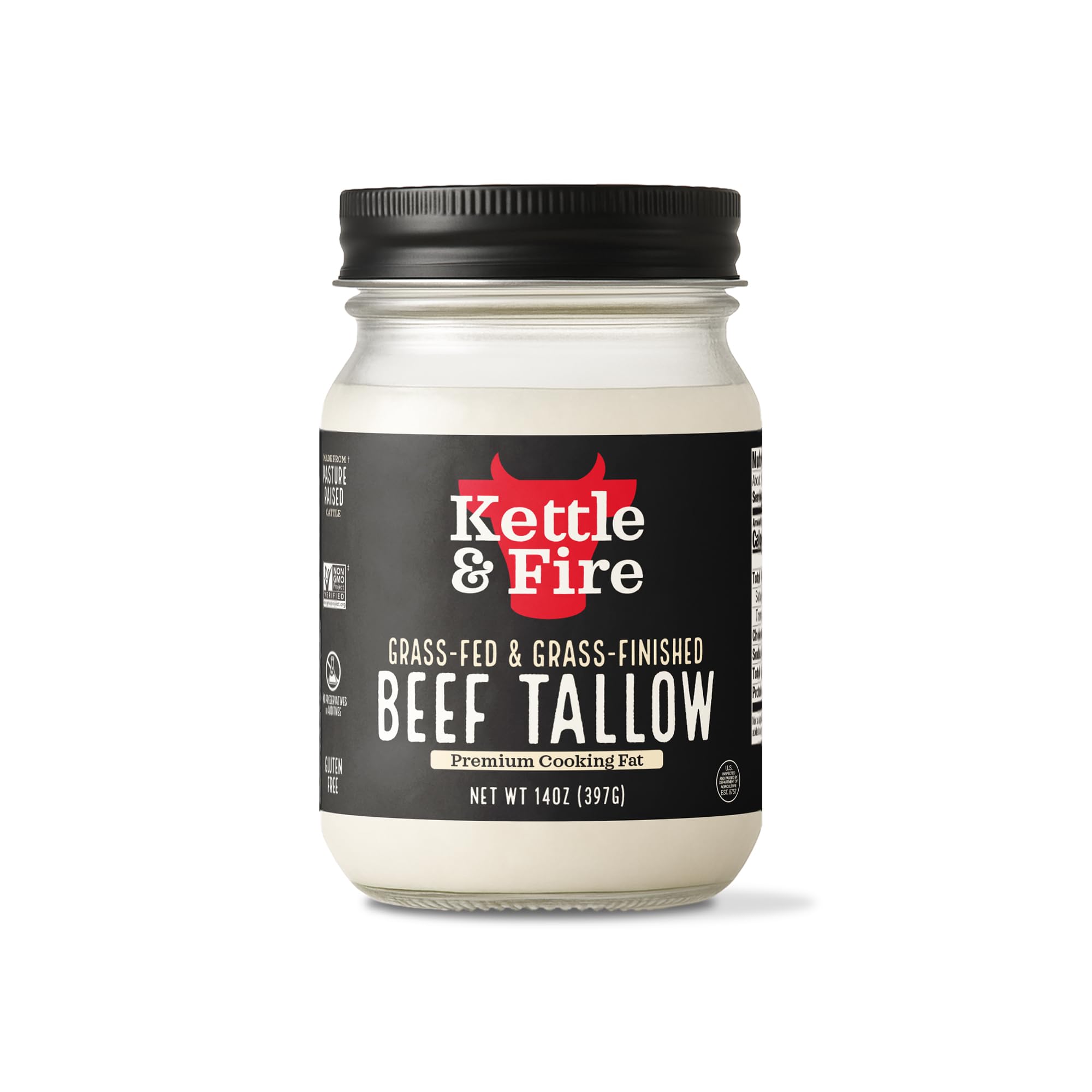 Kettle & Fire front jar label showing product and clean ingredients