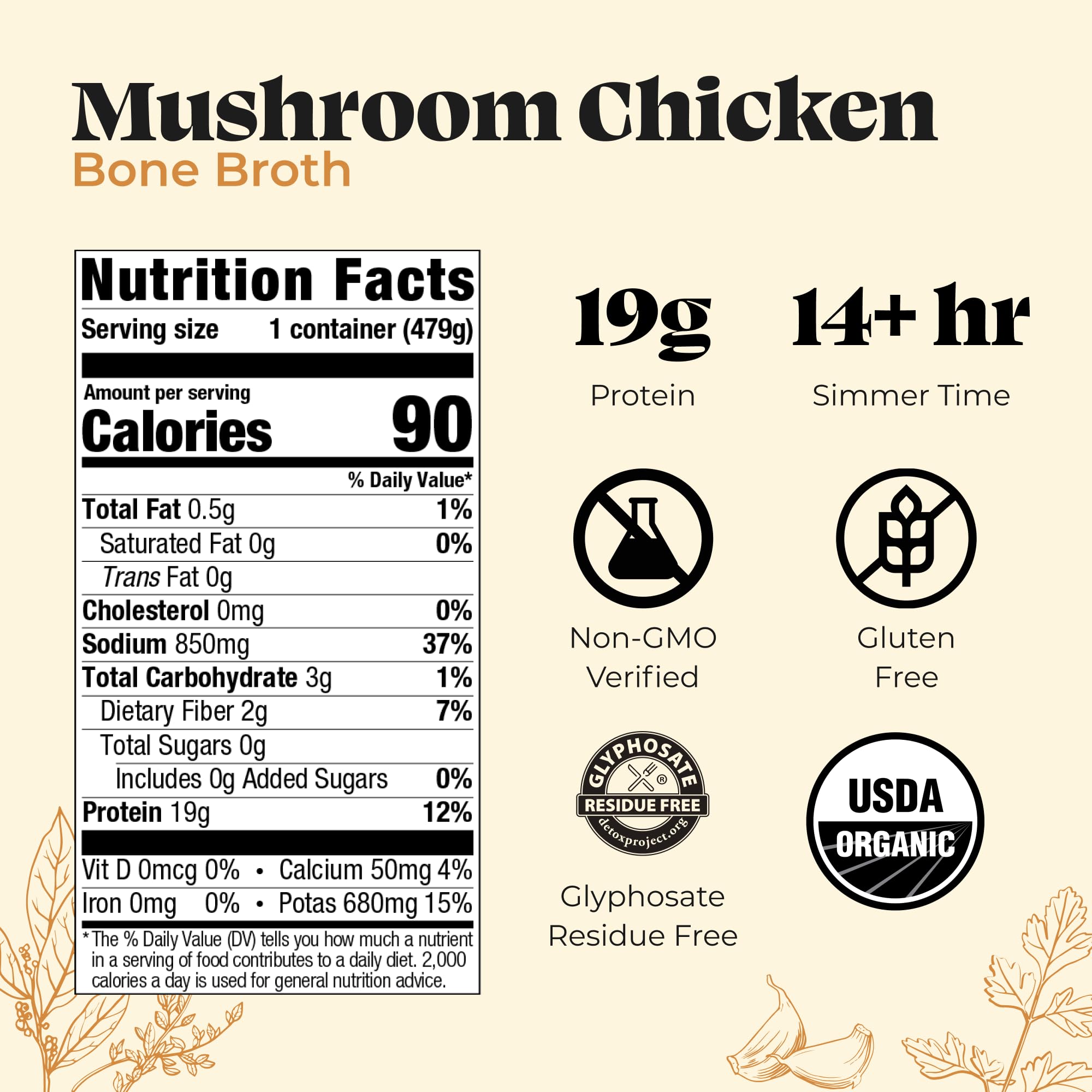 Kettle & Fire pouring mushroom chicken broth into mug for convenience