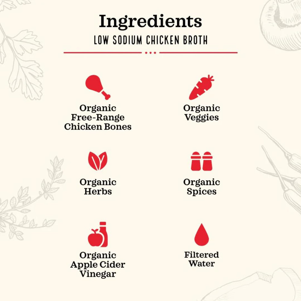 Kettle & Fire nutrition label detail showing 17g protein and organic ingredient information