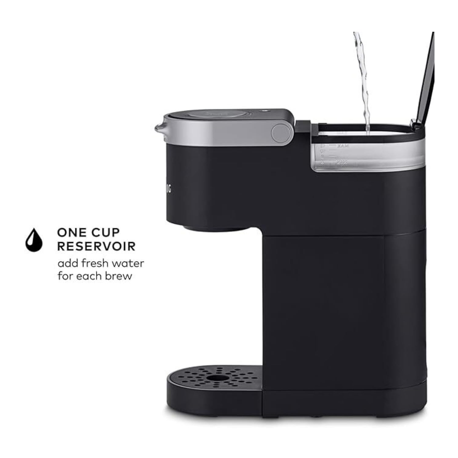 Keurig K-Mini Plus brewing into travel mug for convenient on-the-go coffee