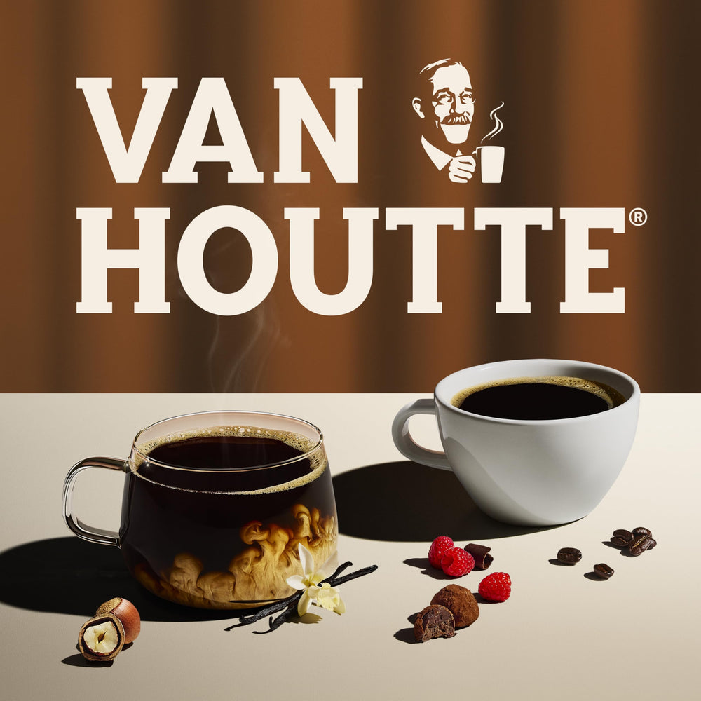 product label and ingredients panel of Van Houtte K-Cups, easy to read brand info