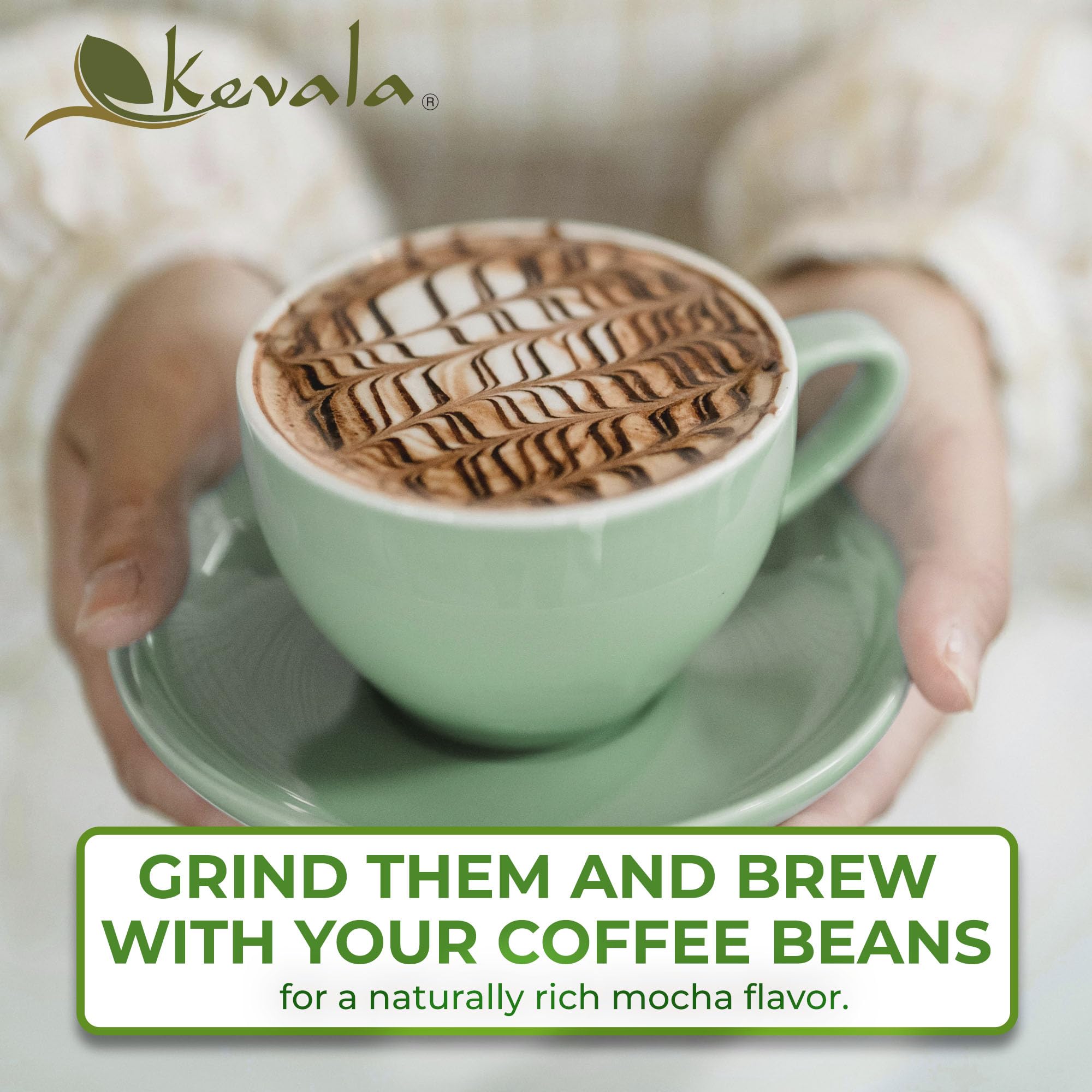 kevala beans added to smoothie bowl for rich chocolate flavor and nutrient boost