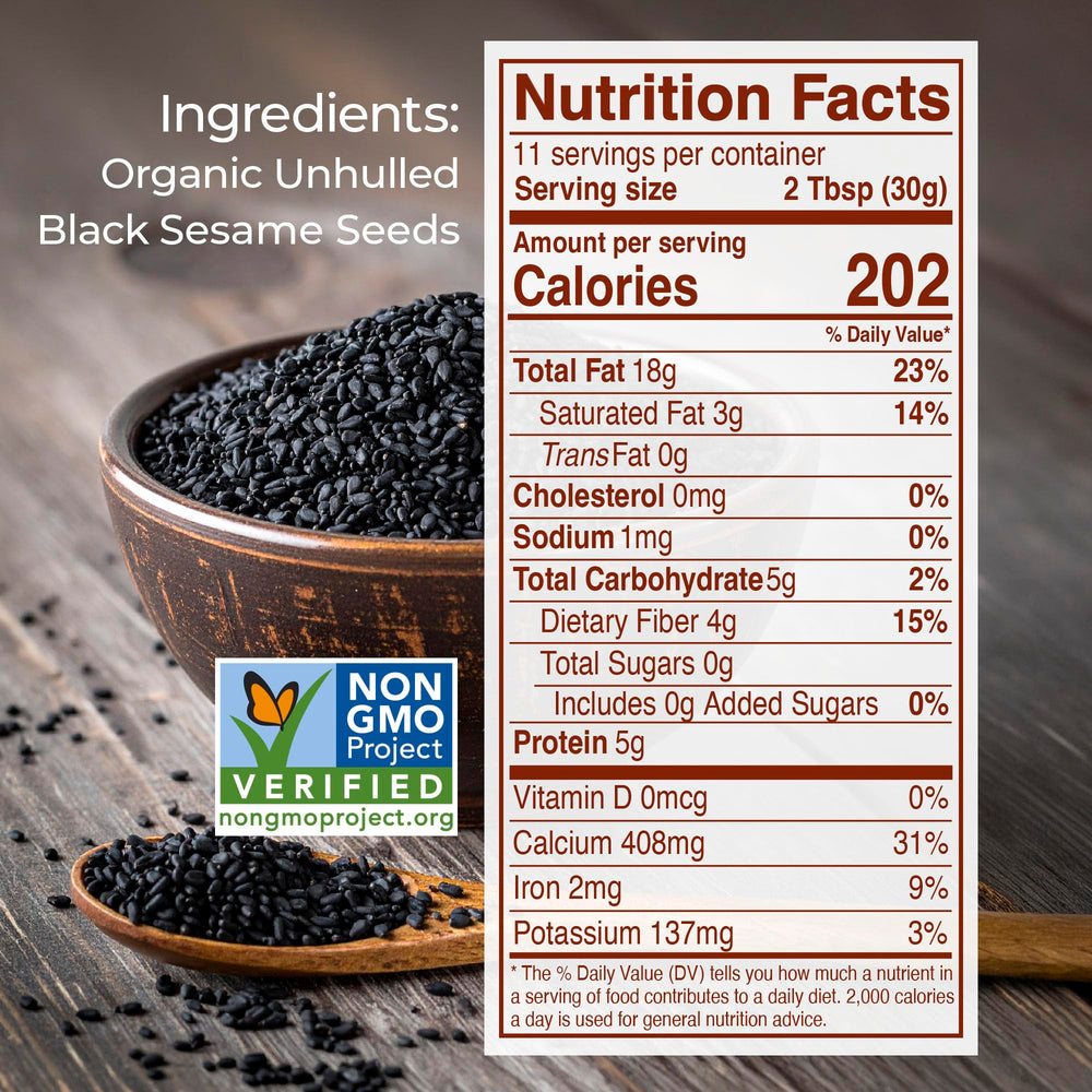 kevala close-up of smooth black tahini texture, highlighting creamy spreadability