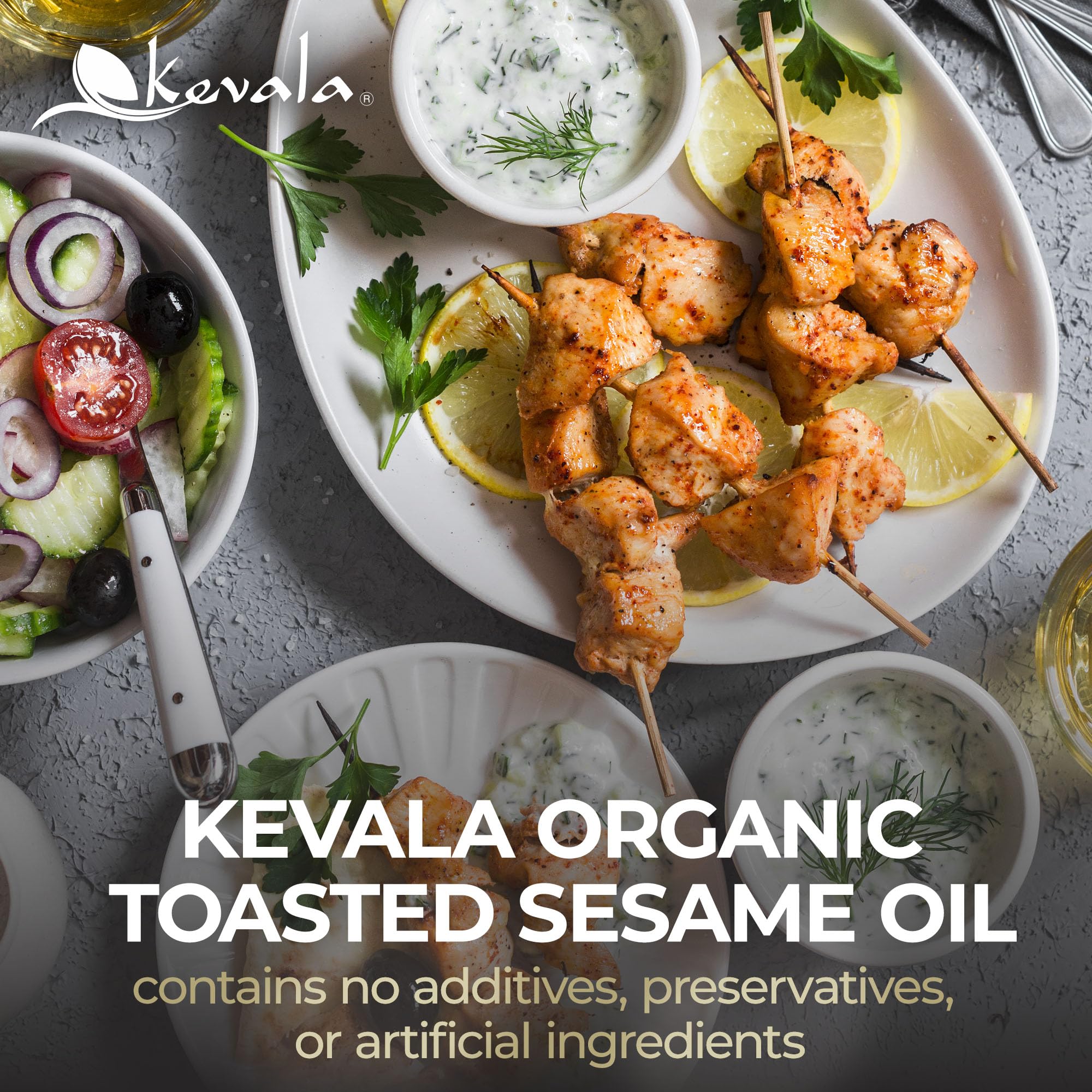 kevala oil pouring into bowl to show rich color and easy seasoning benefit