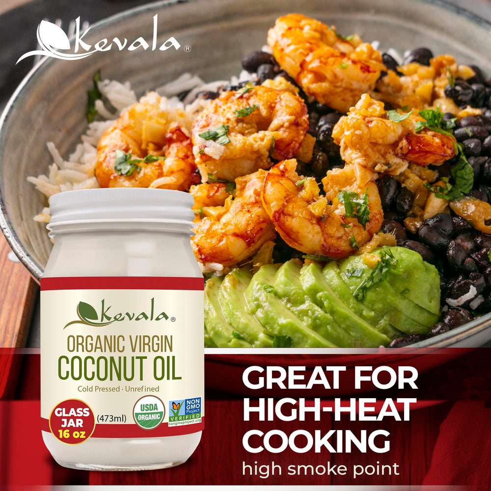 kevala spoonful drizzling on pancakes showing added coconut flavor