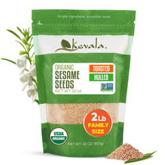kevala front packaging shows 2 lb bag and label, highlights organic benefit