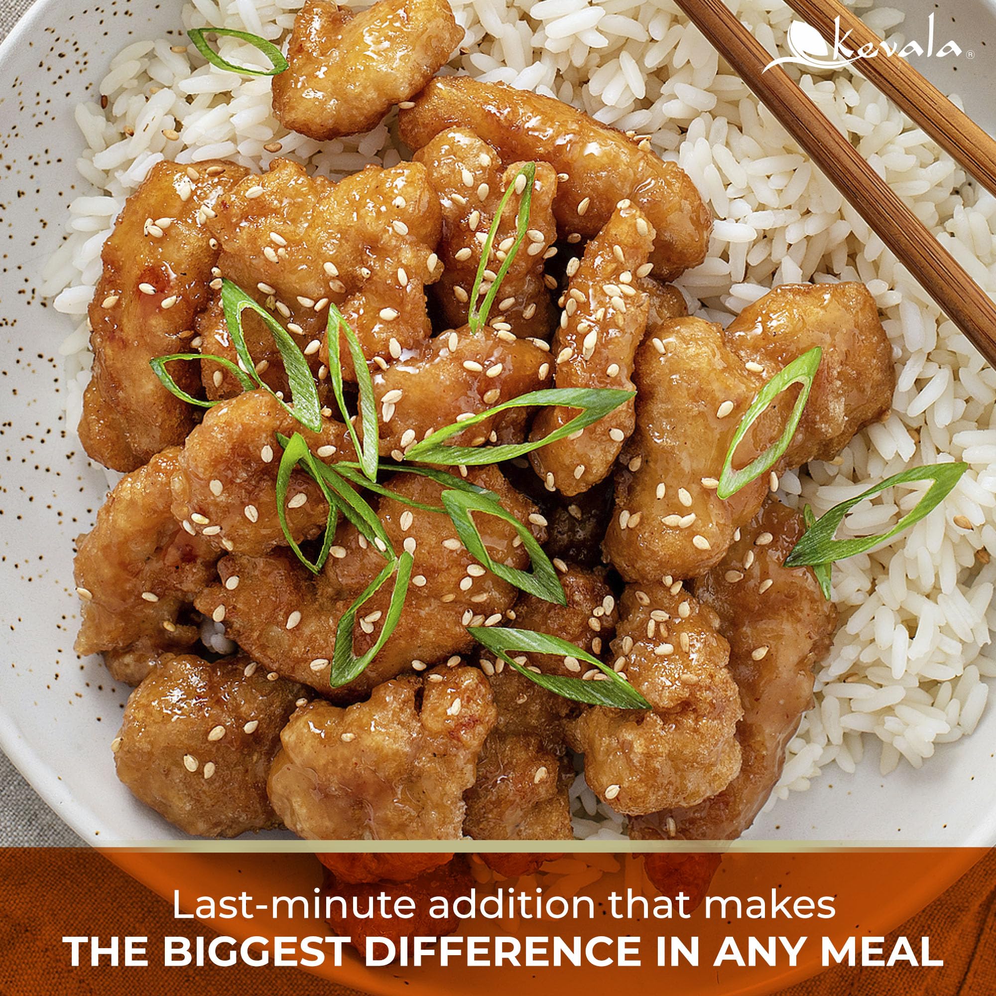 kevala sprinkled on salad for added crunch and nutty flavor