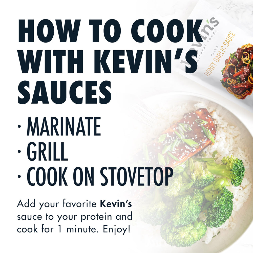Kevin's Natural Foods Honey Garlic glaze on chicken showing sweet savory finish