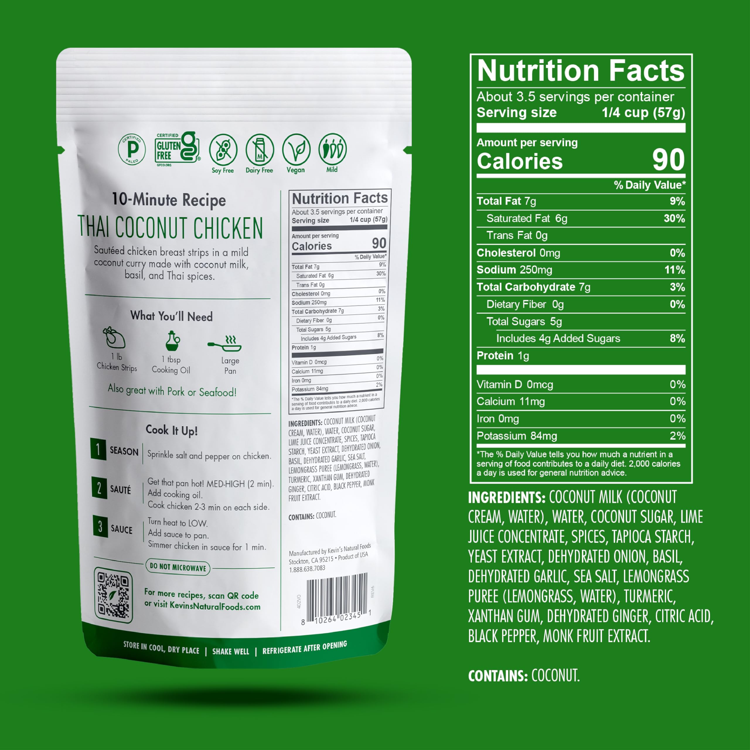 Kevin's Natural Foods bottle in hand showing size and convenient pantry-ready portion