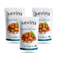 Kevin's Natural Foods front packaging shows three jars and clear labeling for convenience