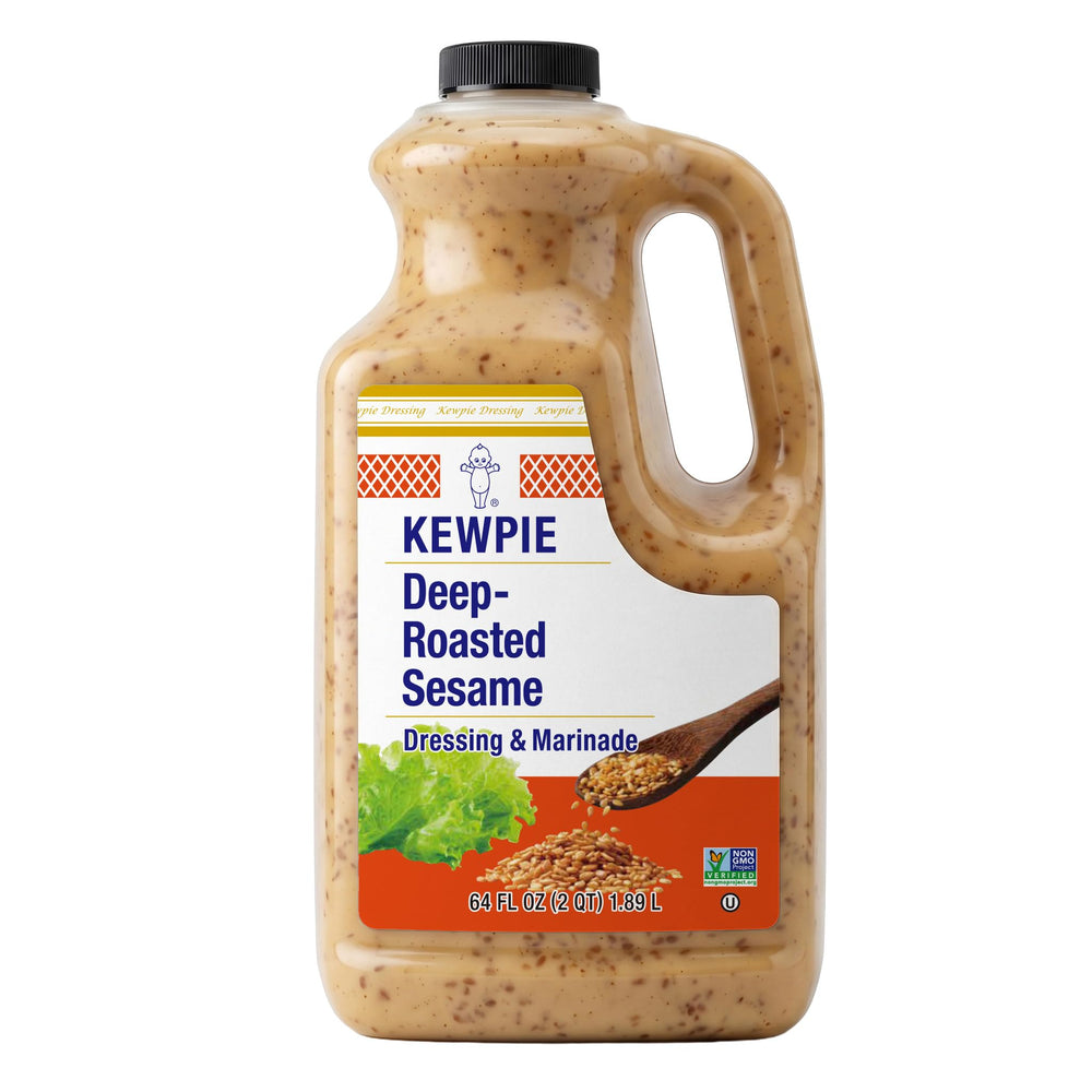 Kewpie front packaging showing 64 oz bottle and label for instant sesame flavor