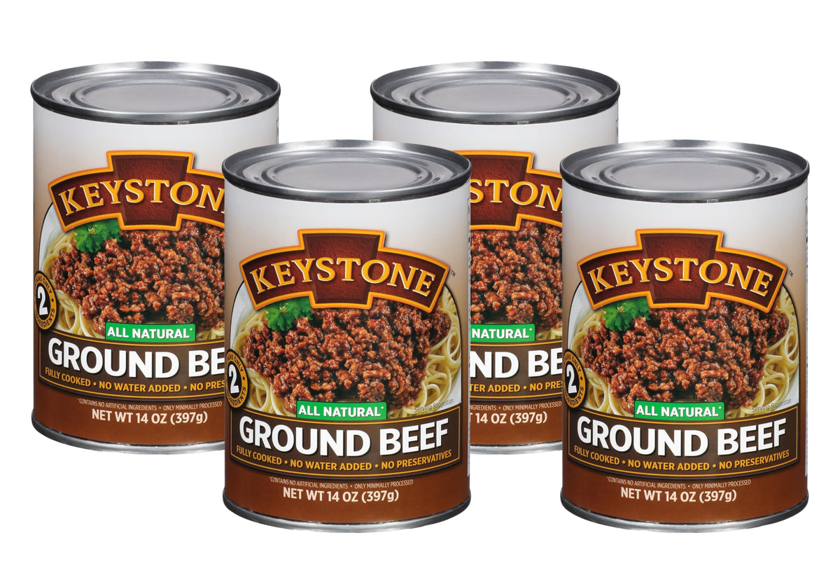 Keystone front packaging showing 14 oz can and clear label benefit
