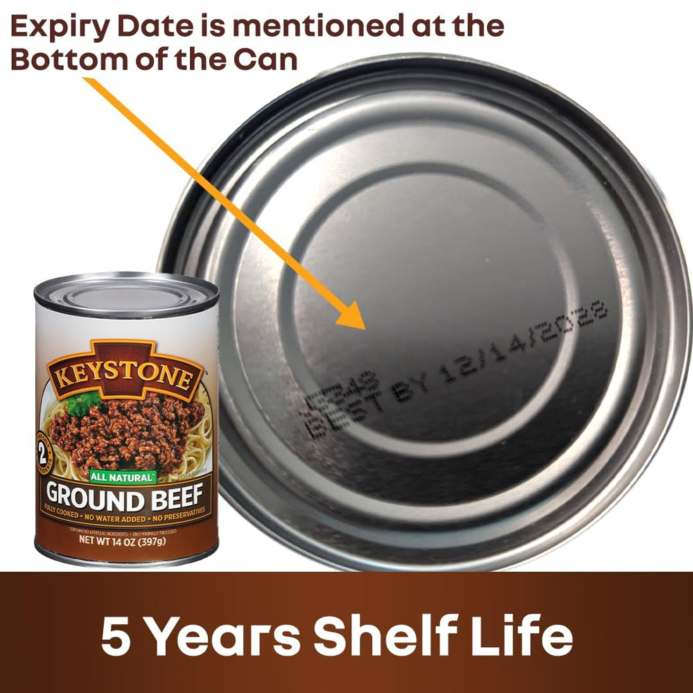 Keystone label and ingredient list showing simple beef and sea salt