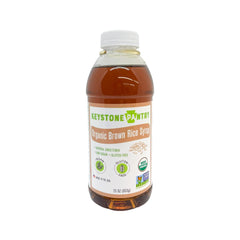 Keystone Pantry front label on 23oz bottle showing organic certification and clarity benefit