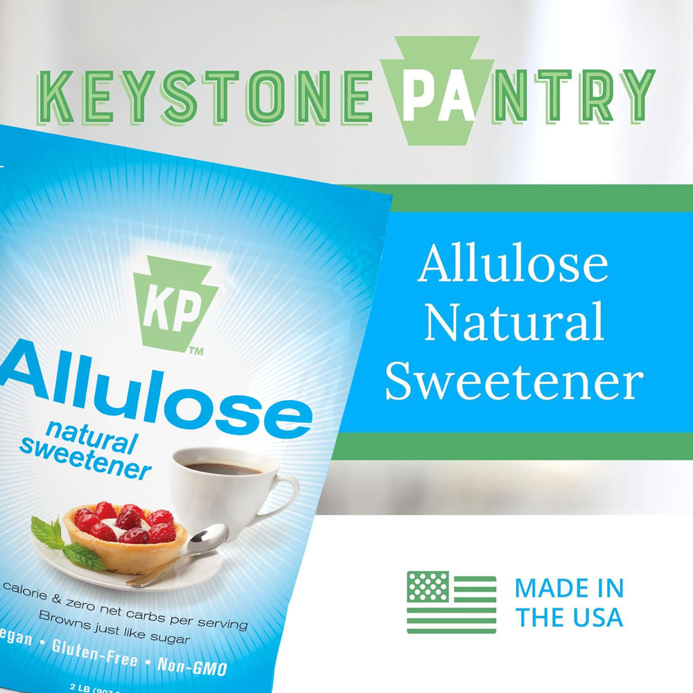 Keystone Pantry measured scoops showing 1:1 substitution for sugar