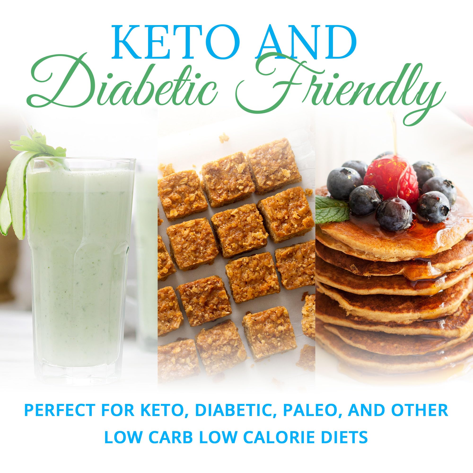 Keystone Pantry beside common foods to show 2 lb package scale and servings