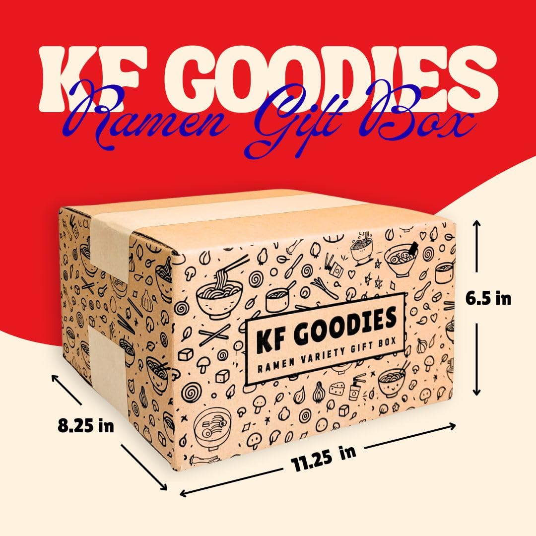 KF GOODIES ramen packets close-up highlighting sealed packs and clear flavor labels for freshness
