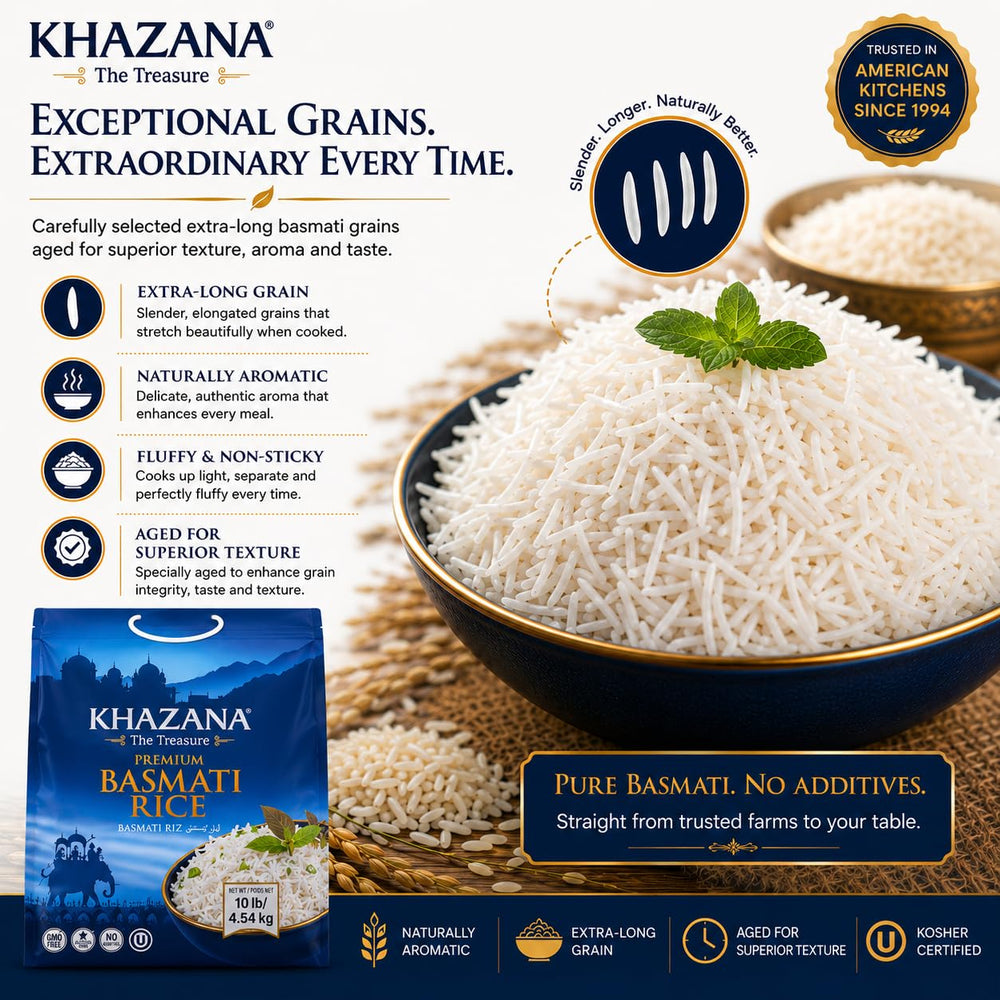 Khazana biryani in cauldron demonstrating rice holds shape in dishes