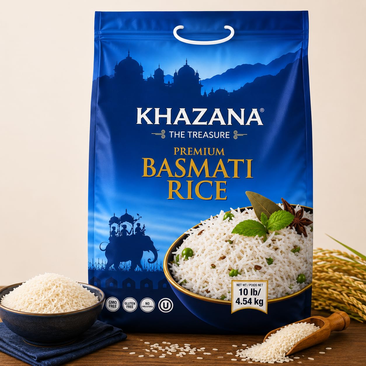Khazana rice stored in airtight container for freshness and shelf life