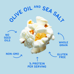Small white bowl filled with Khloud popcorn next to a beverage, convenient portion serving