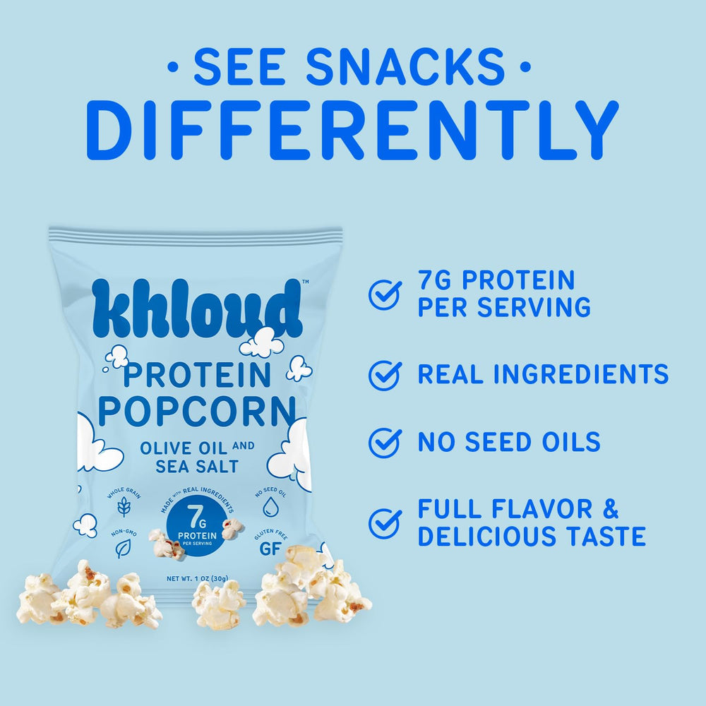 Single 1oz Khloud pouch beside a ruler to show compact scale for on-the-go snacking