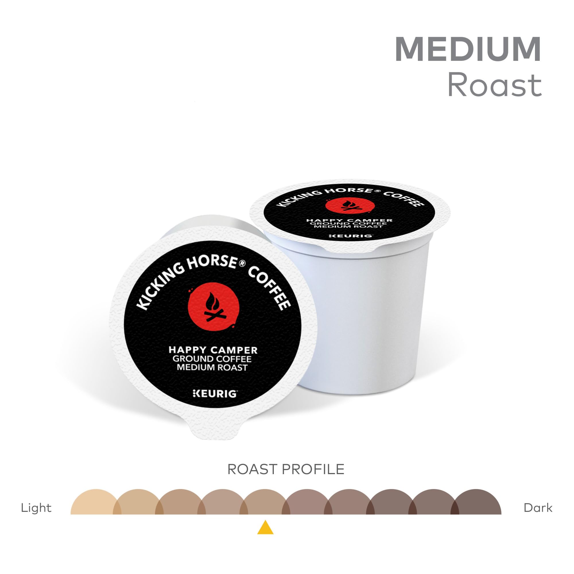 Kicking Horse coffee pouring from K-Cup into mug for bold flavor