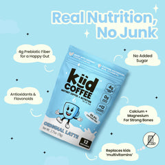 kiid powder texture close-up highlighting organic ingredients and smooth mixability