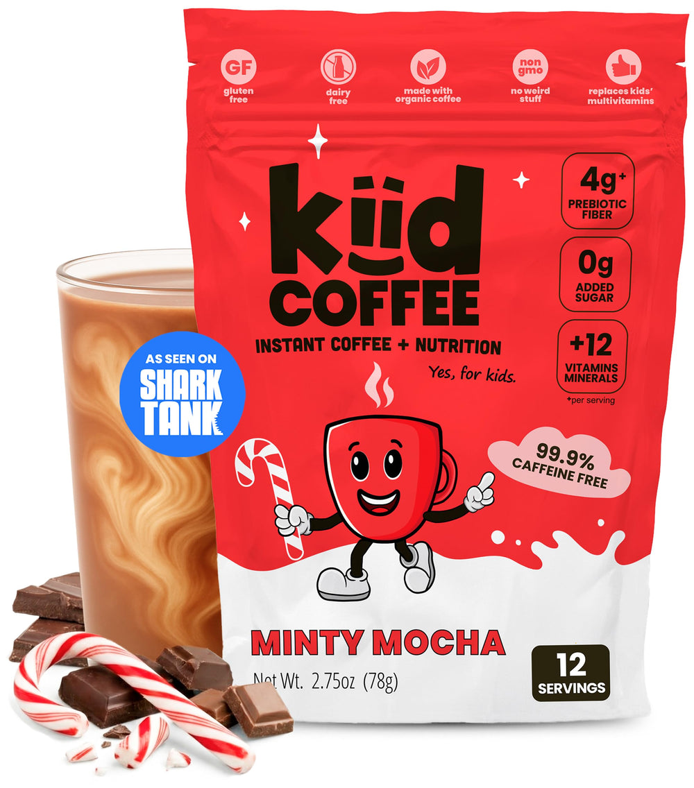 kiid Minty Mocha front packaging shows organic label and benefits