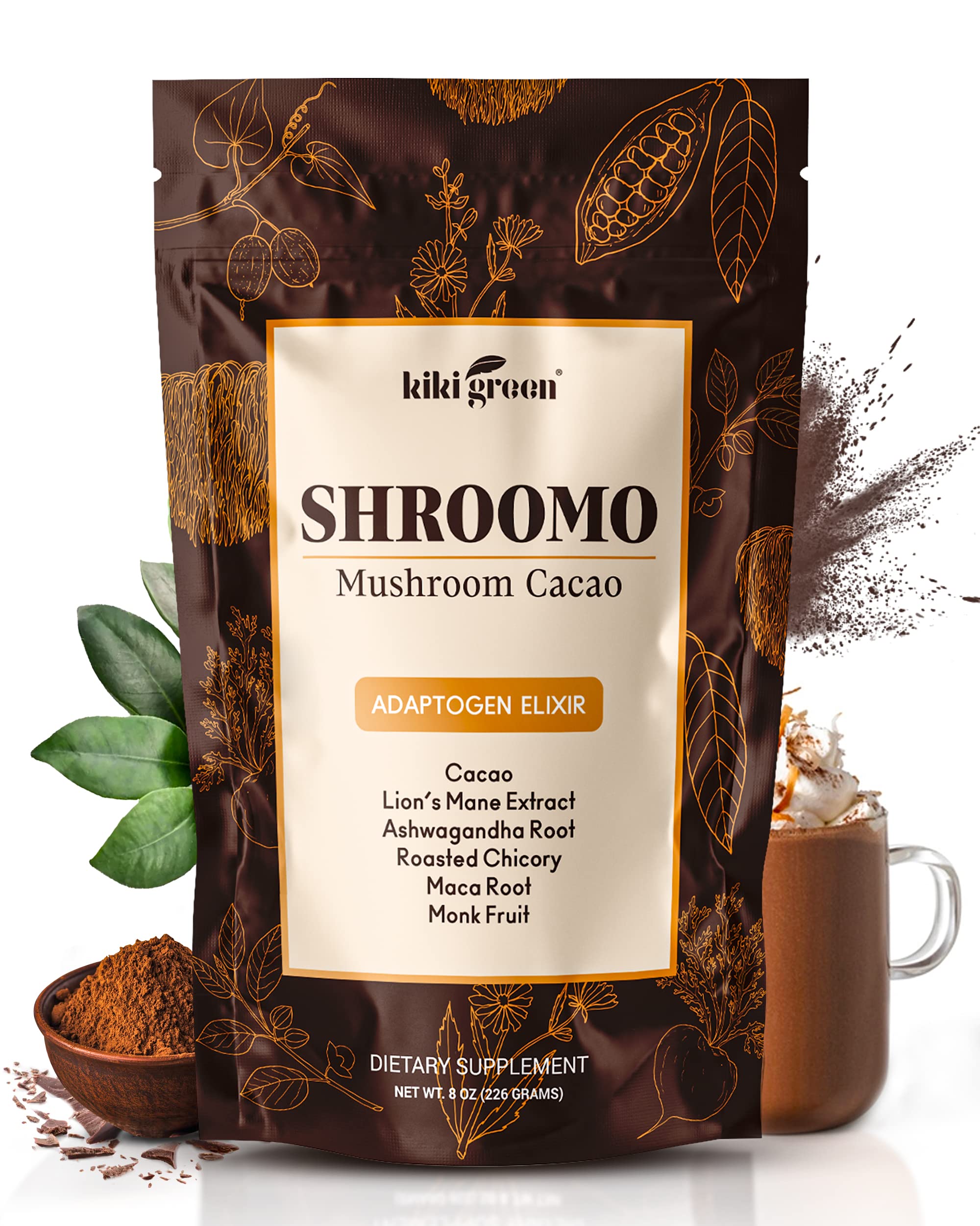 KIKI Green Shroomo front packaging showing product and benefits