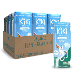 Kiki Milk front packaging showing organic label and kid-friendly design benefits convenience