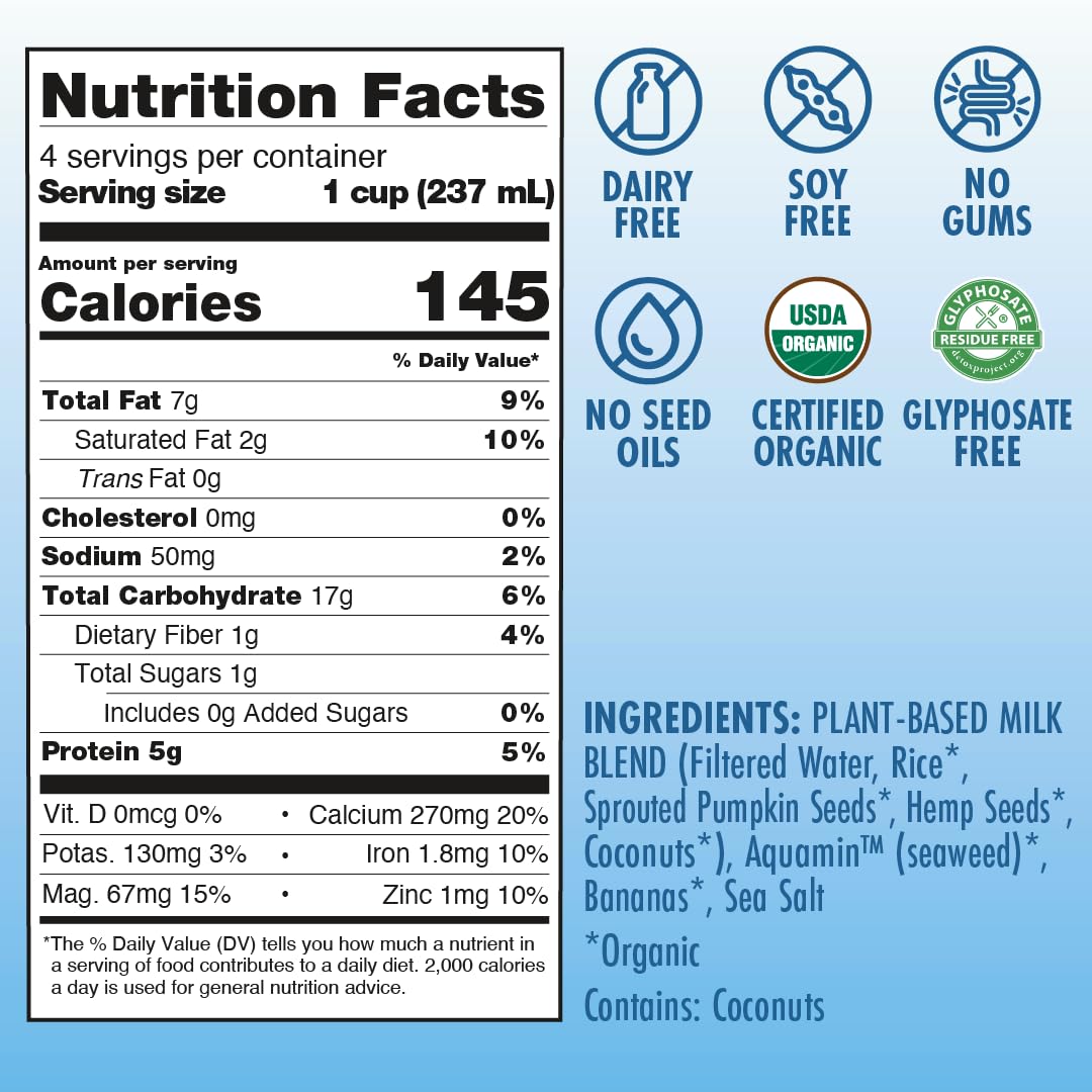 Kiki Milk nutrition label visible for calcium and magnesium details