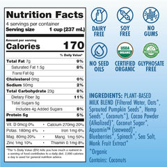 Kiki Milk nutrition label highlighting calcium and magnesium content