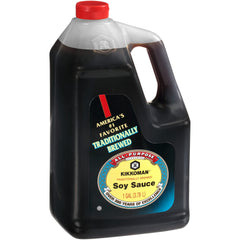 Kikkoman gallon front bottle showing label and durable packaging benefit
