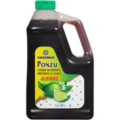 Kikkoman Ponzu Lime front packaging showing label and 64 fl oz bottle for convenience
