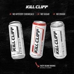 Kill Cliff close-up label detail highlighting clean ingredients and zero sugar