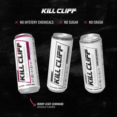 Kill Cliff close-up of can bubbles and label highlighting fresh carbonation and clean ingredients