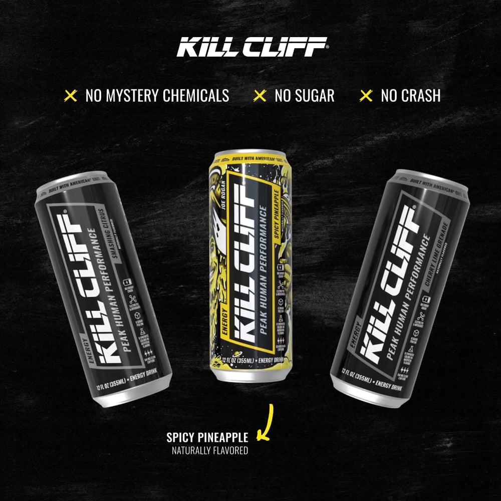 Kill Cliff can opened with visible froth highlighting refreshing texture and clean caffeine lift