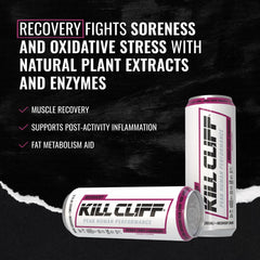 Kill Cliff 12-pack stacked in fridge showing bulk convenience and easy restock for active routines