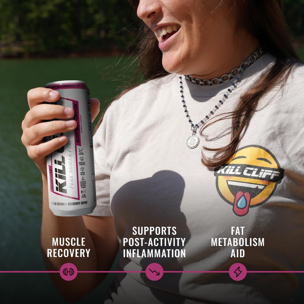 Kill Cliff can on picnic table outdoor scene showing refreshing flavor after activity