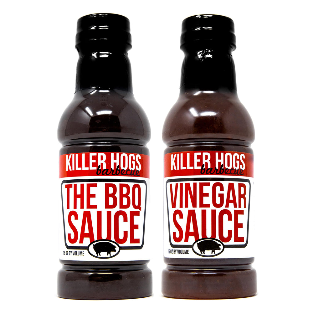 Killer Hogs front packaging duo showing both 32 oz bottles and branding benefits