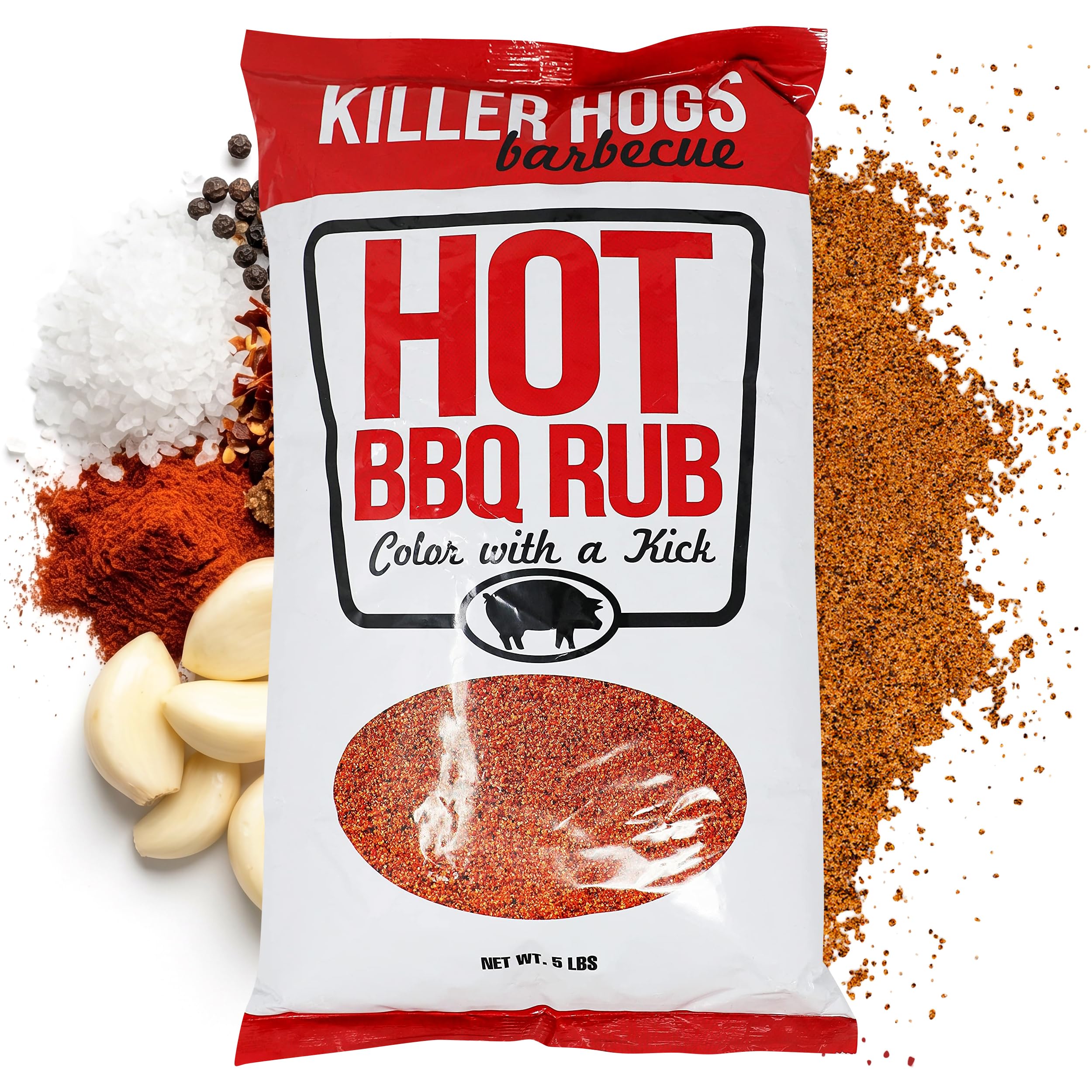 Killer Hogs front package showing bold label and large 5 lb size benefit