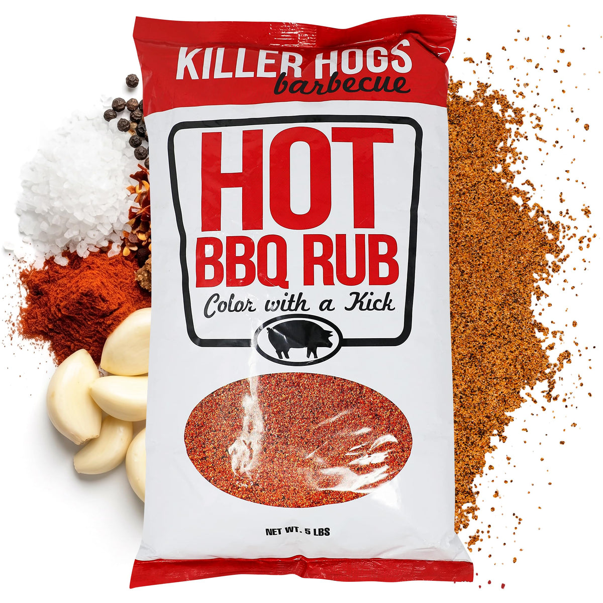 Killer Hogs front package showing bold label and large 5 lb size benefit