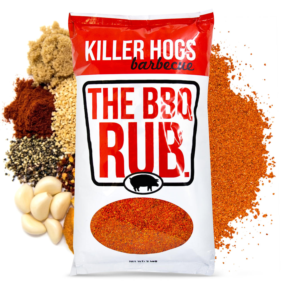 Killer Hogs tub front label showing product and bold flavor