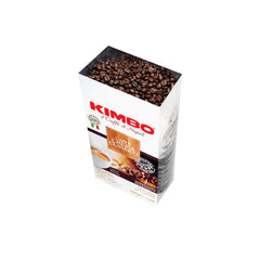 Kimbo bean close-up revealing whole Arabica beans and smooth roast surface
