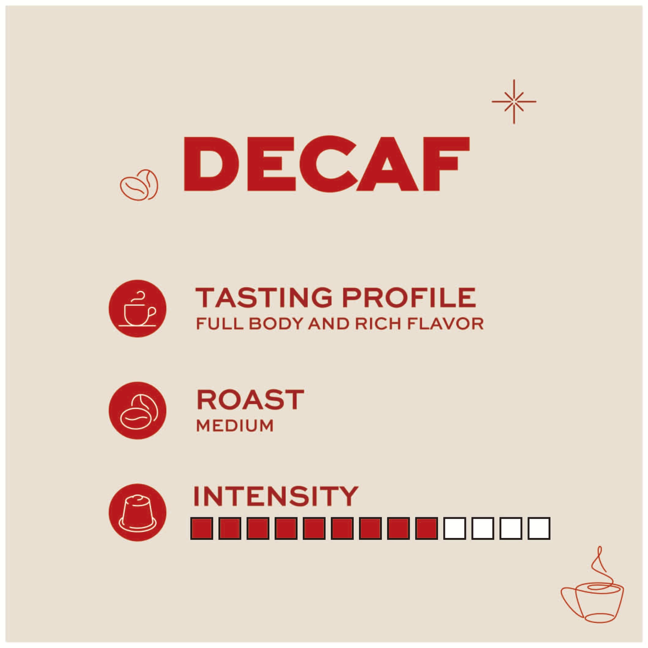 Kimbo decaf cup in evening setting showing caffeine-free enjoyment