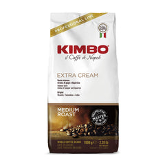 Kimbo whole beans front packaging showing bag and freshness benefit