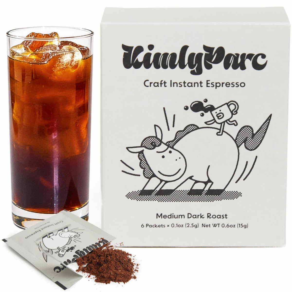 KimlyParc front packet display showing compact single-serve convenience