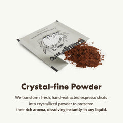 KimlyParc instant espresso powder on spoon for quick portioning benefit