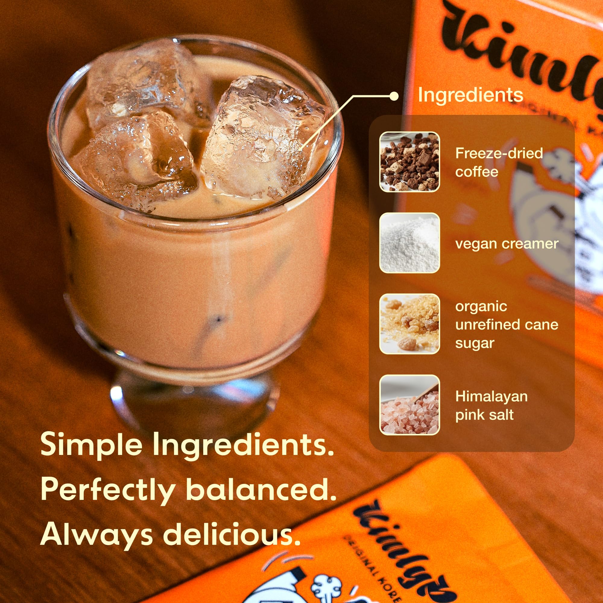 KimlyParc powder texture detail showing fine freeze-dried coffee and creamer