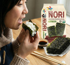 KIMNORI individually wrapped pack opened to show fresh sealed snack